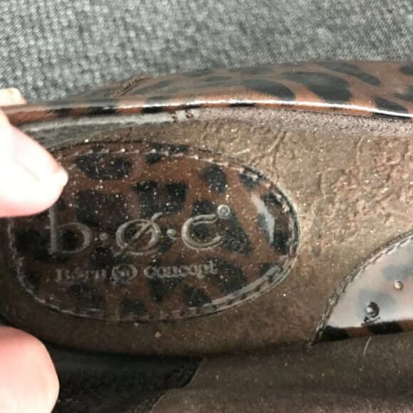BOC Born Concept Leopard Print Slip On Ballet Flats Brown / Black Women’s Size 9 - Picture 7 of 11